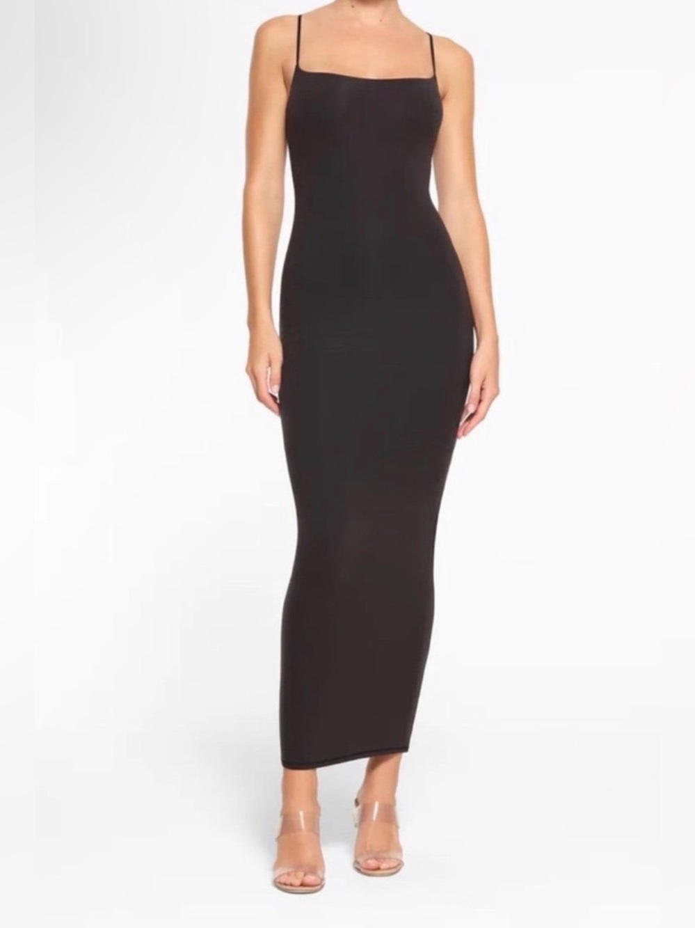 NWT SKIMS Fits Everybody Long Slip Dress in Onyx XL